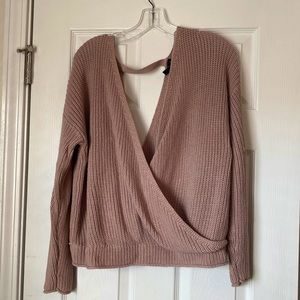 Size XL crossover pink sweater